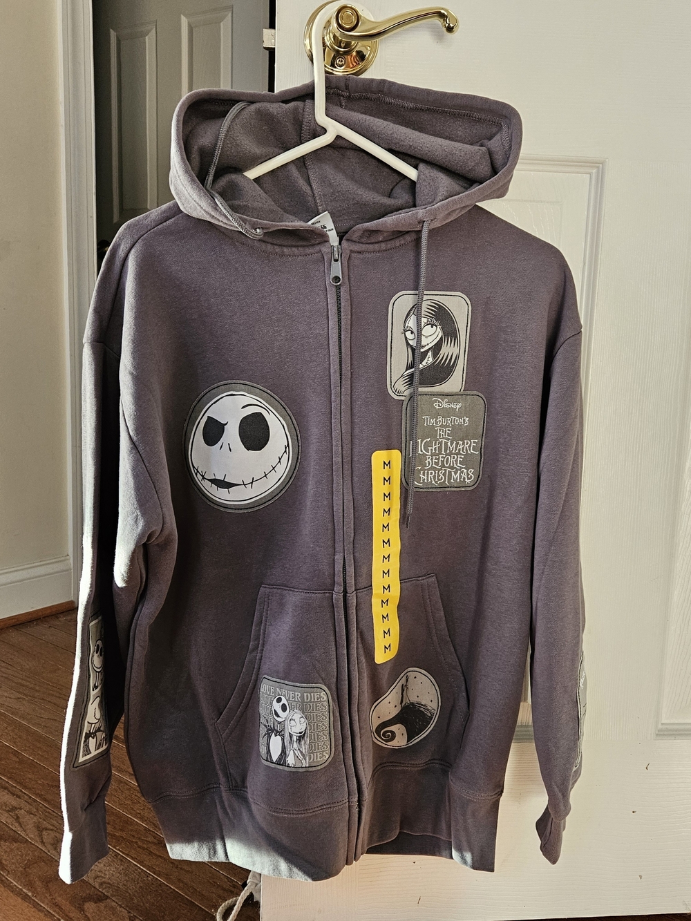 Disney The Nightmare Before Christmas Women's Gray Zip-Up Hoodie Jacket